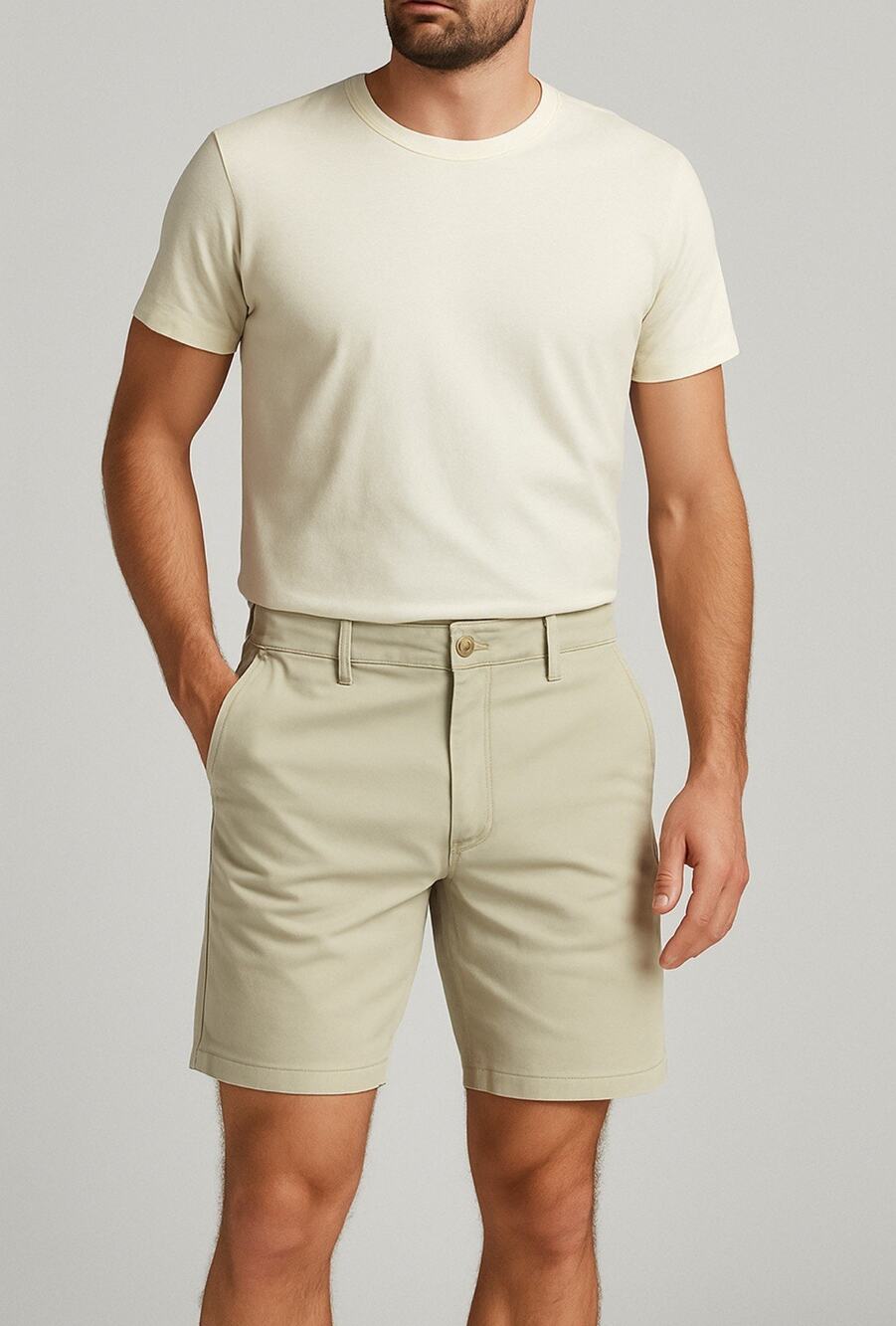 Madewell Shorts Mens 36 Beige Chino Classic Fit Cotton Blend Casual NWT